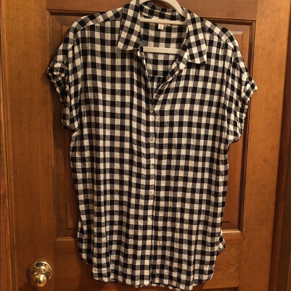 Jane and Delancey Tops - Jane and Delancey Black and White Gingham Shirt